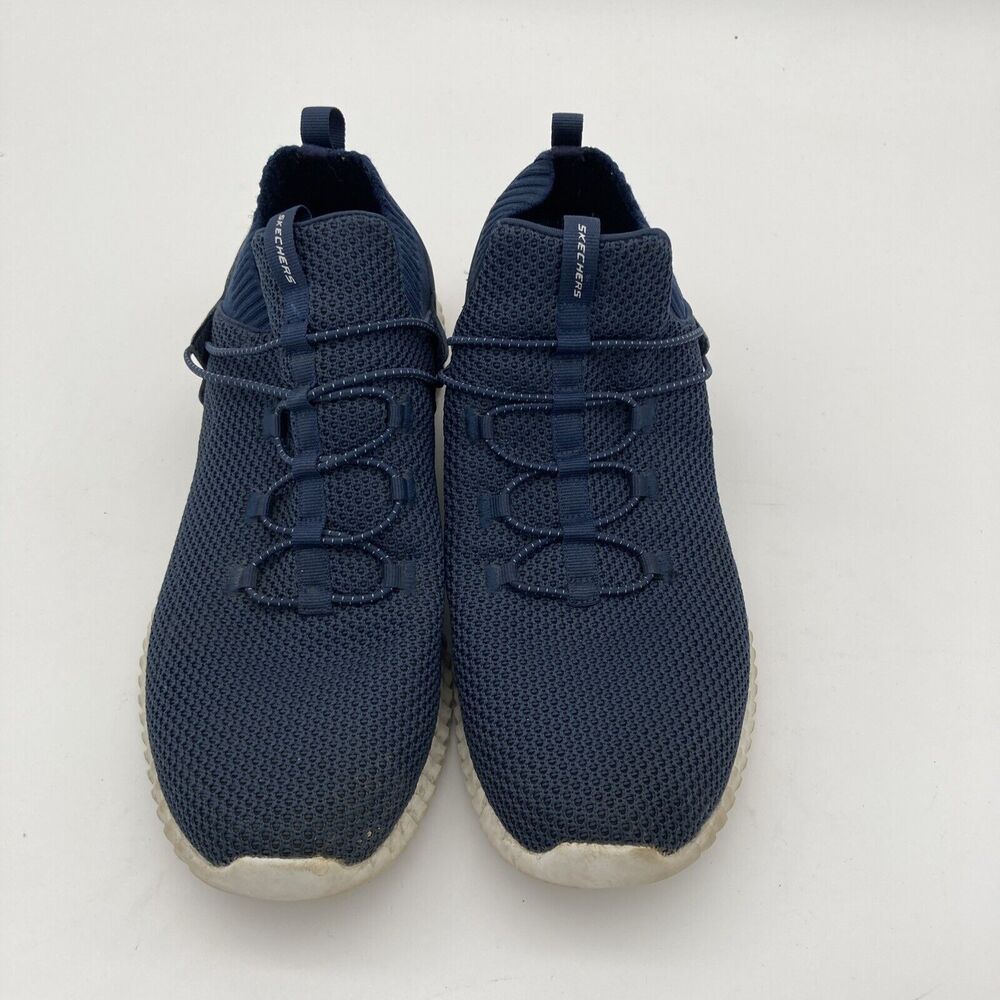 SKECHERS ELITE FLEX LOCHBAY 52527 MENS BLUE MESH ATHLETIC LOW TOP WALKING SHOES